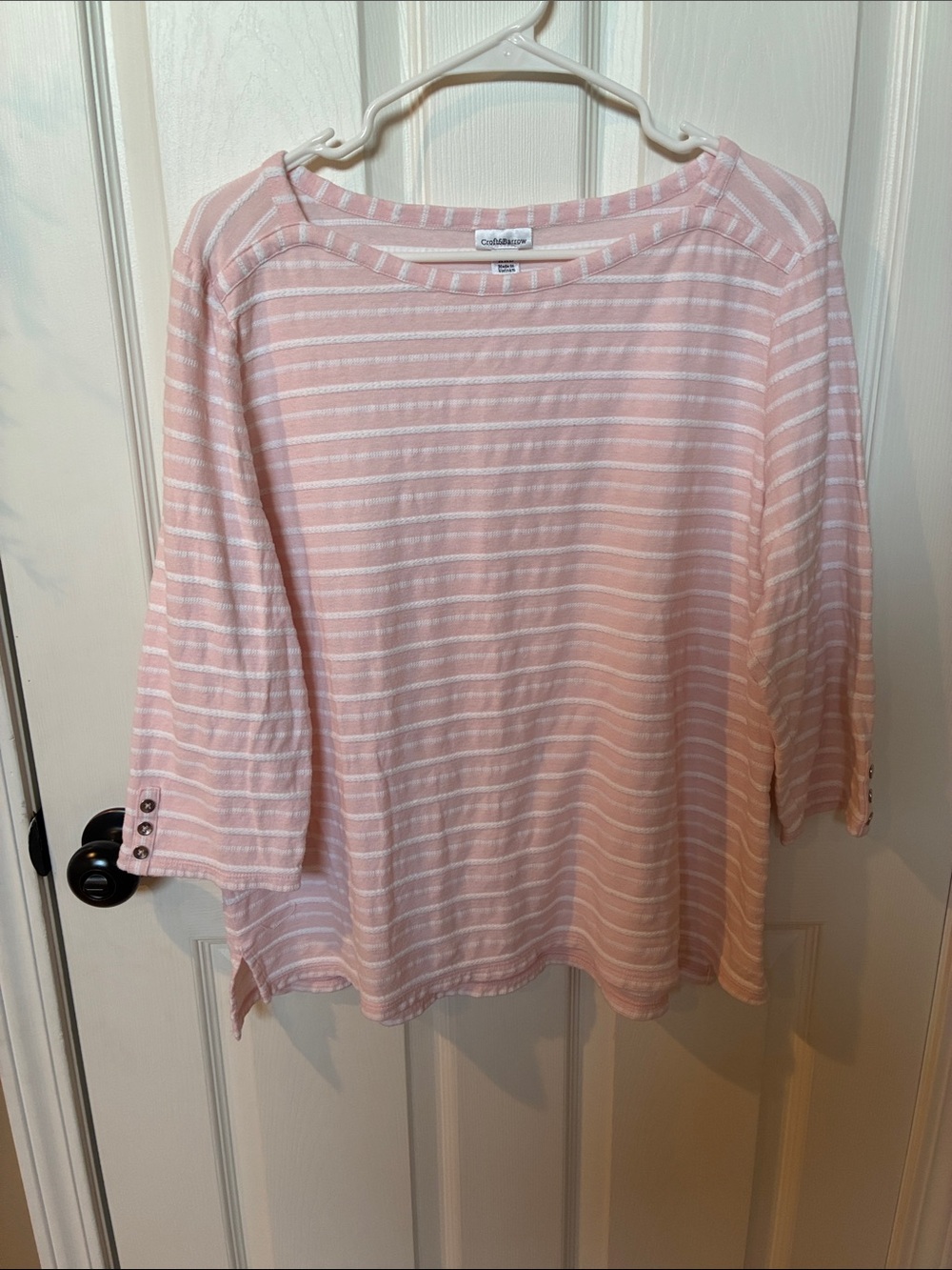 Croft & Barrow Blush Stripe Top